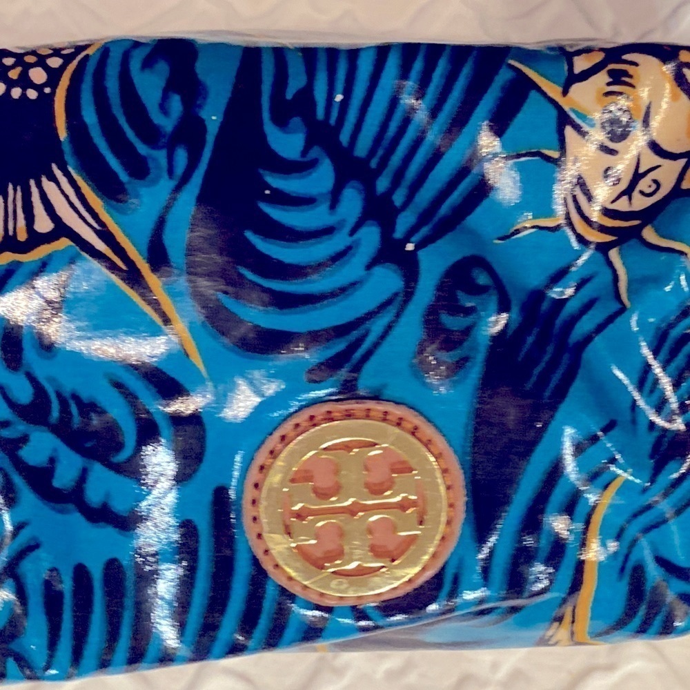 Tory Burch Blue Clutch Patterned
